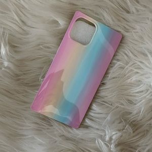 📱 Pastel Rainbow Square Silicone Phone Case for iPhone 12 Pro Max